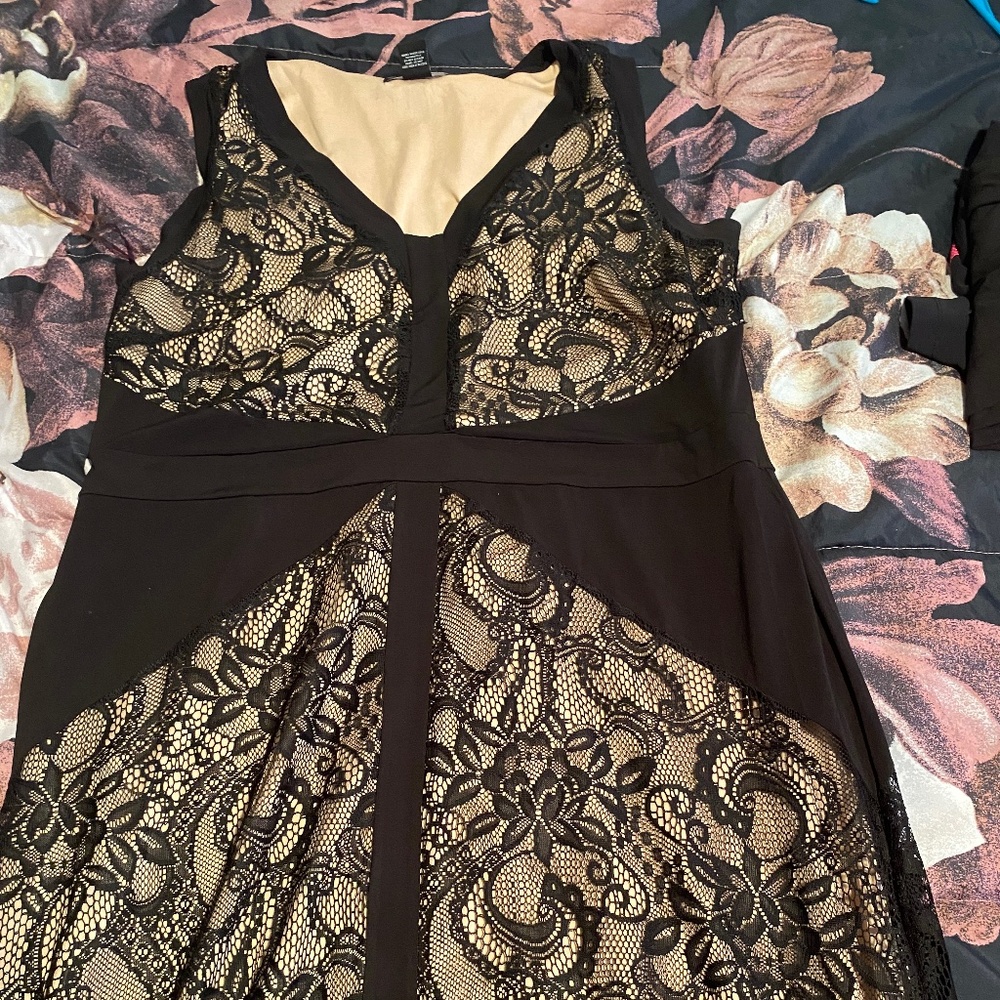 Black lace long dress